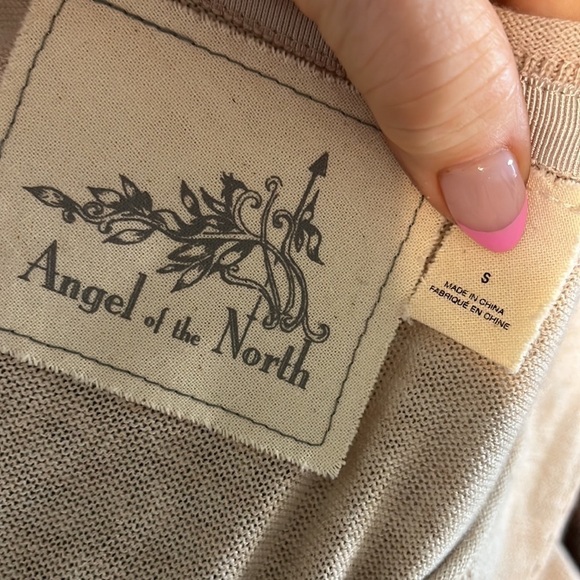 Anthropologie Angel of the North Sweater Lace Tunic Size Small Camel Cream - Picture 9 of 13